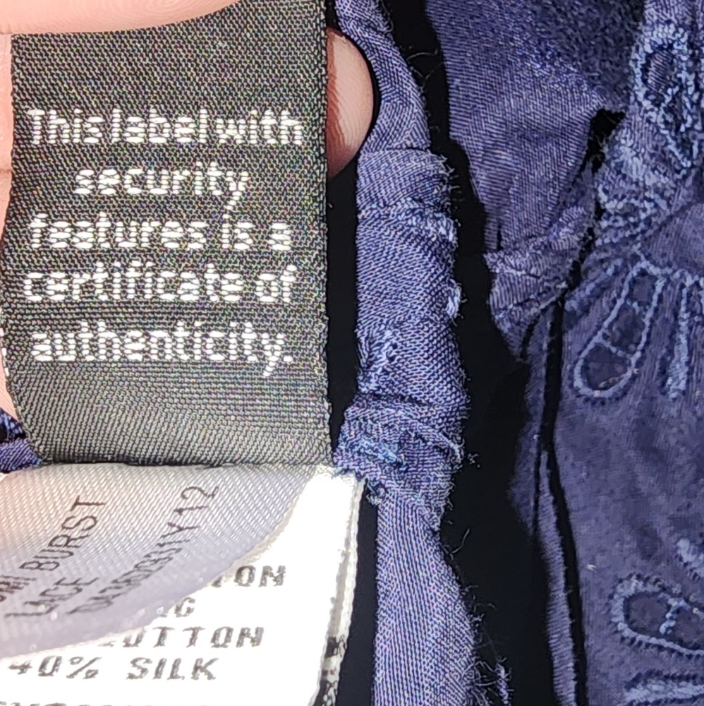 Diane Von Furstenberg Navy Eyelet Mini Dress - Picture 9 of 9